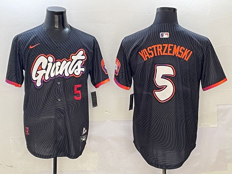 Men San Francisco Giants #5 Yastrzemski Black Second generation Joint Name Nike 2025 MLB Jersey style 4->san francisco giants->MLB Jersey